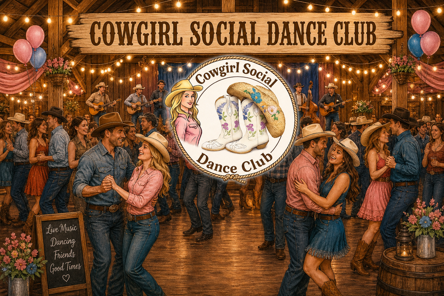 cowgirl social dance club party