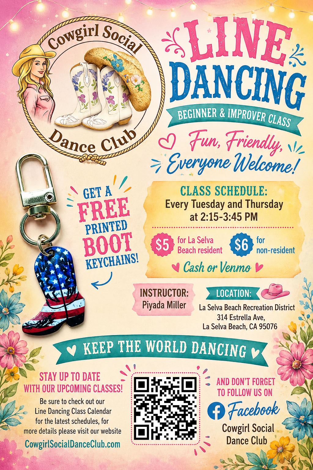 Flyer for Line Dance Classes