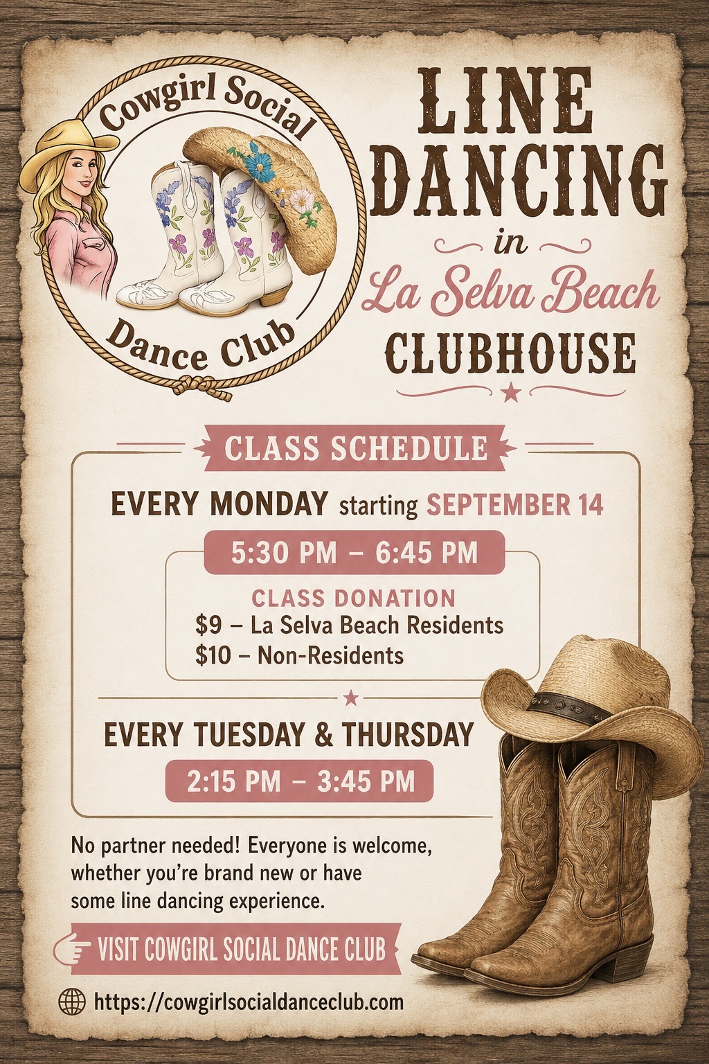 Cowgirl Social Dance Club Santa Cruz classes