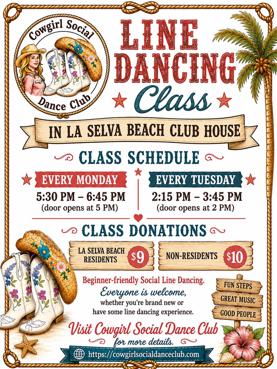 Cowgirl Social Dance Club Flyer